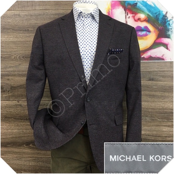 MICHAEL KORS Mens Blazer Sport Coat Casual Jacket Size 48L Two Button Suit‎
